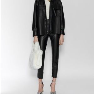 ZARA BLACK FAUX LEATHER PANTS (size XS)
